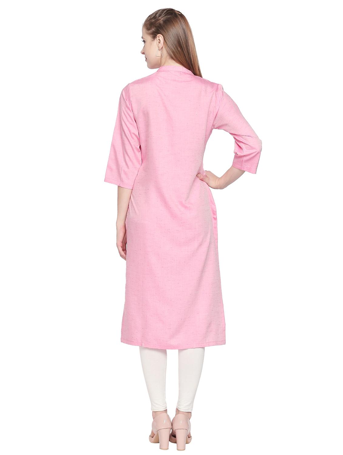 embroidered straight kurta - 16685976 - Zoom Image - 3