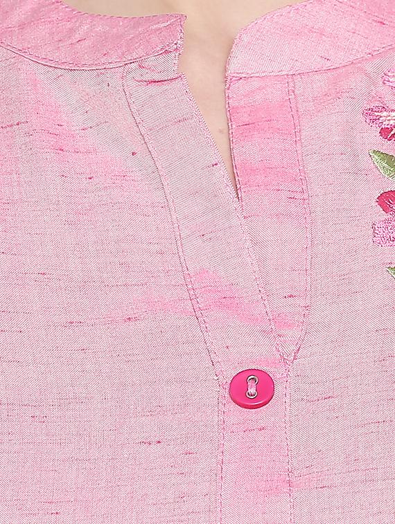 embroidered straight kurta - 16685976 - Zoom Image - 4