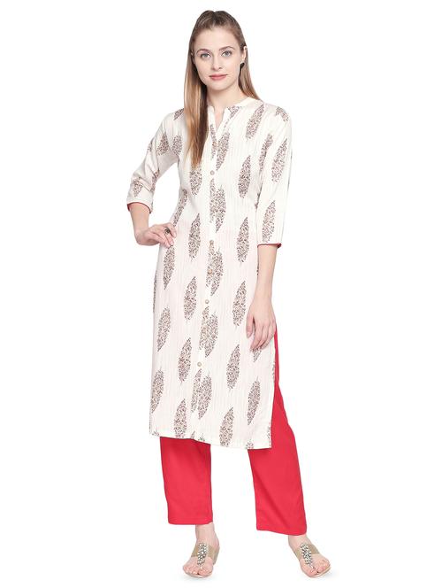 printed straight kurta - 16685977 - Standard Image - 1