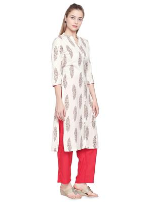 printed straight kurta - 16685977 - Standard Image - 2