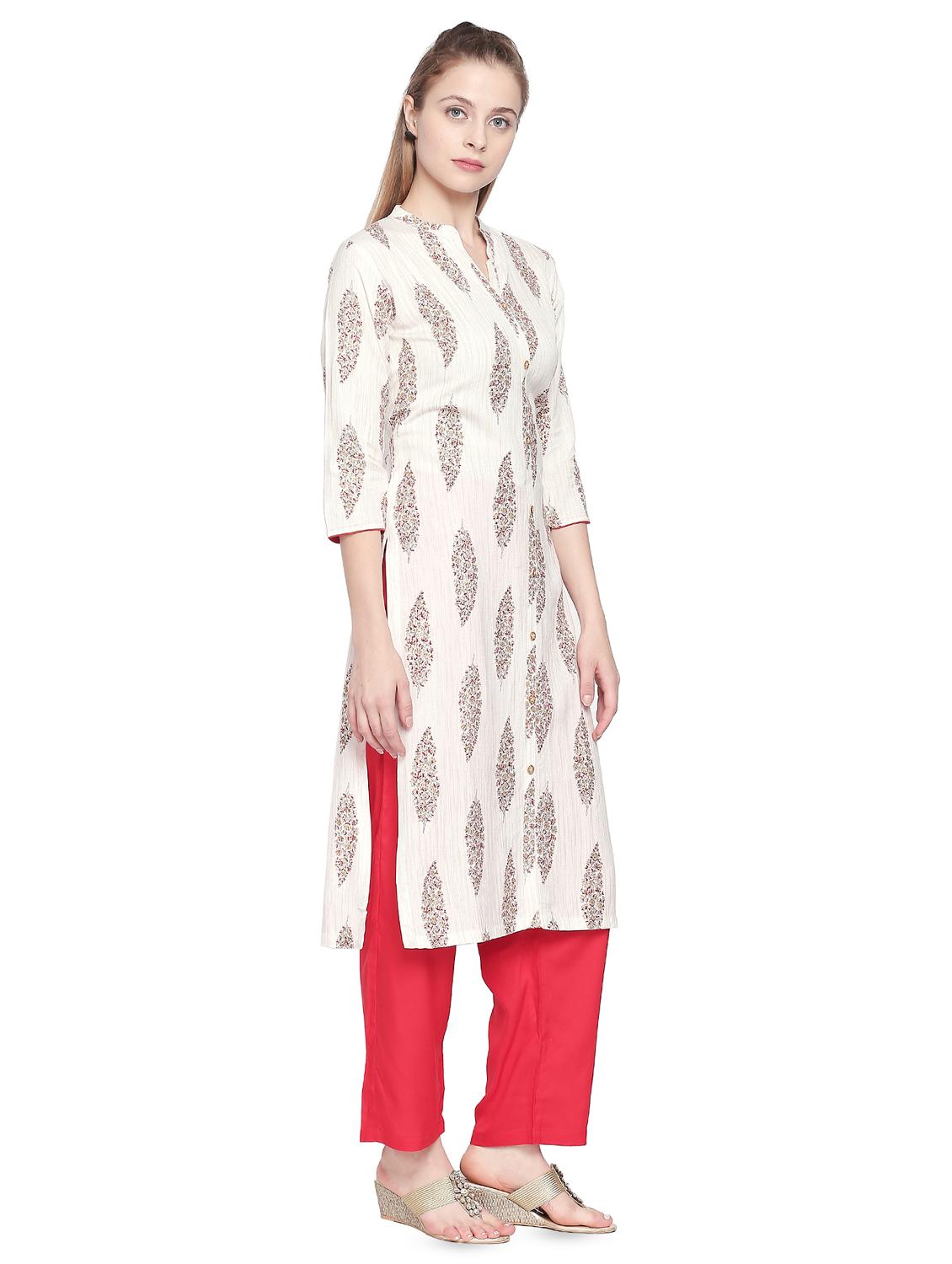 printed straight kurta - 16685977 - Zoom Image - 2