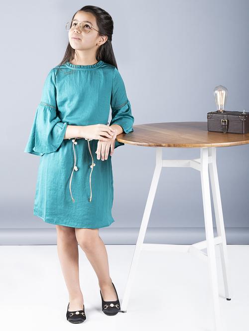 green cotton blend frock - 16685986 - Standard Image - 1