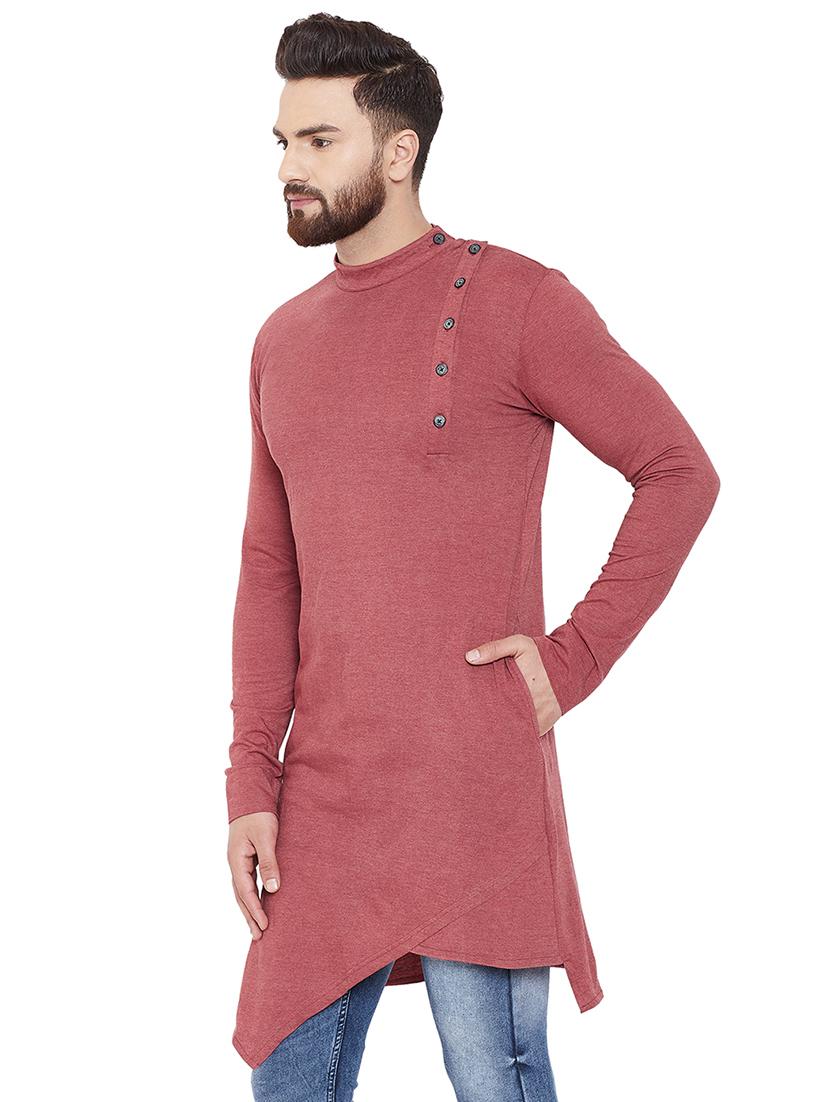 brown solid asymmetric kurta - 16686014 - Zoom Image - 2