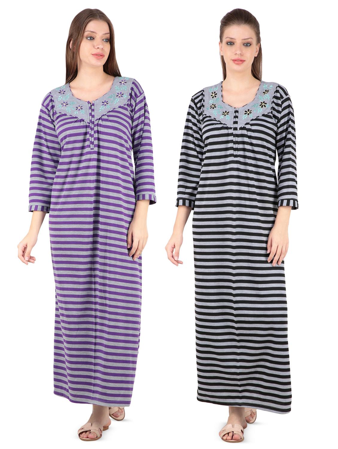 set of 2 striped nighty - 16686064 - Zoom Image - 1