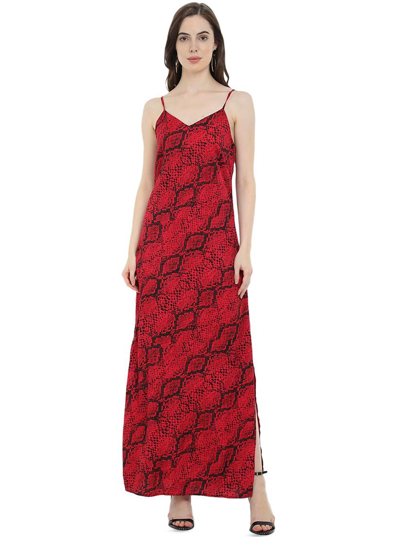 cami neck snake print high slit dress - 16688616 - Zoom Image - 1