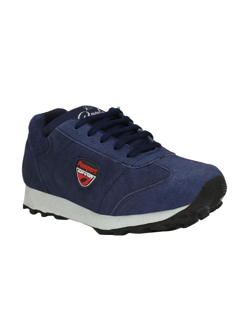 navy suede lace up sport shoes - 16688747 - Zoom Image - 1