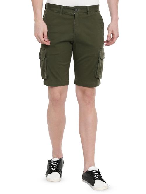 green solid shorts - 16688769 - Standard Image - 1