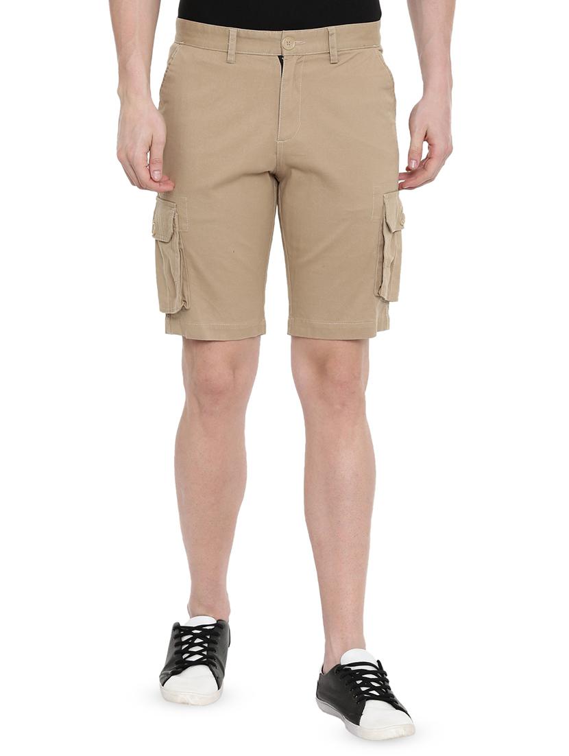 beige solid shorts - 16688770 - Zoom Image - 1