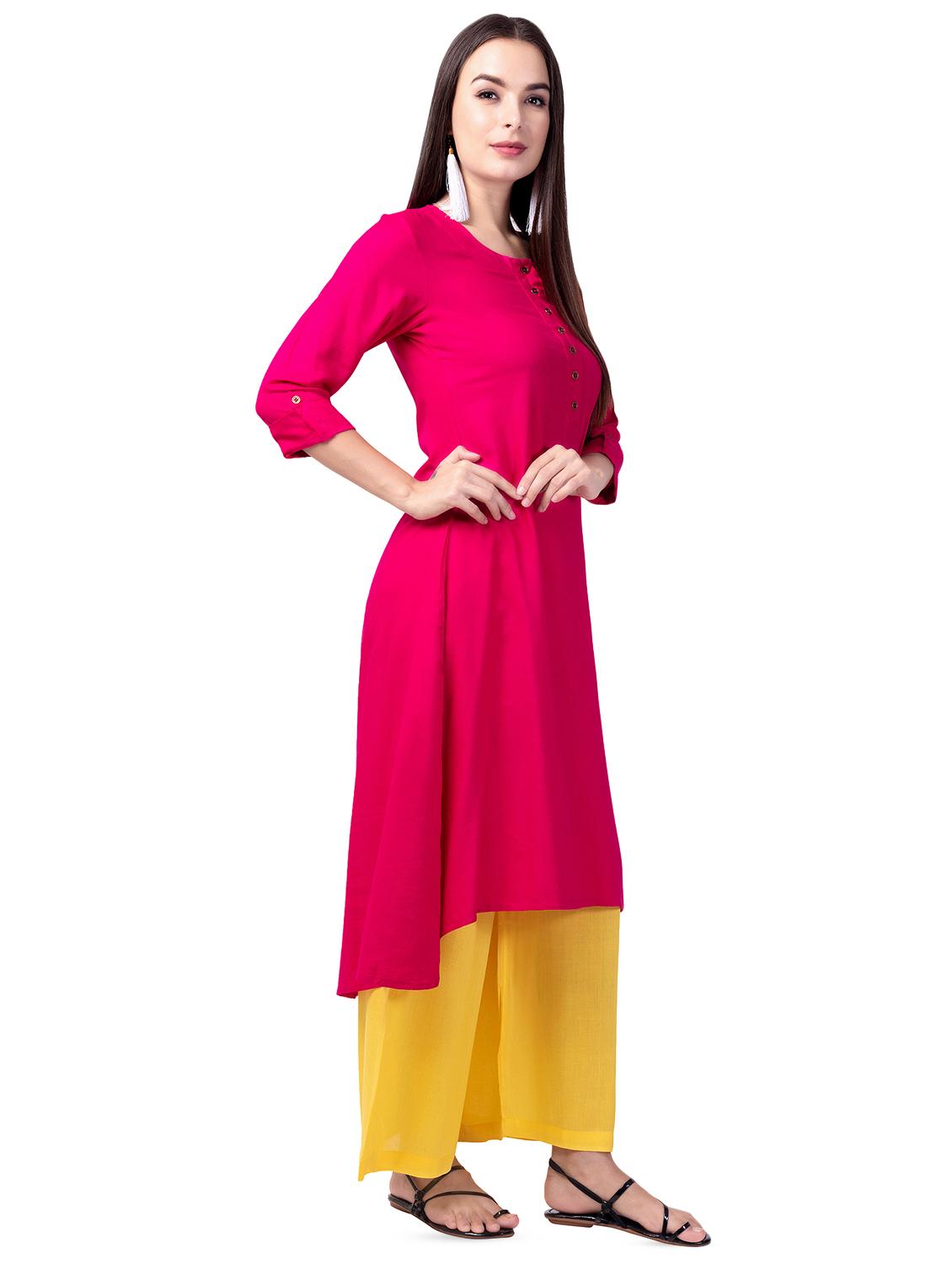 solid a-line kurta - 16689712 - Zoom Image - 2