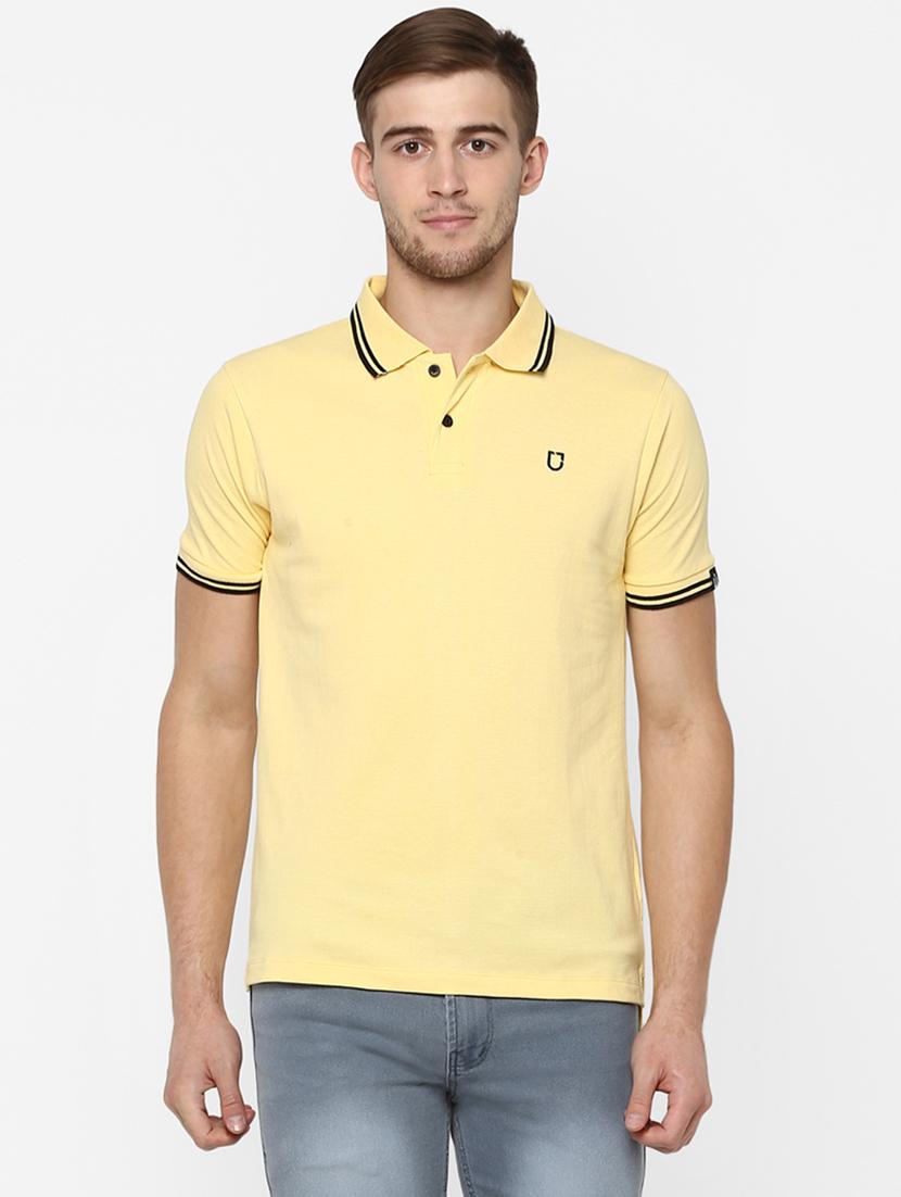 yellow solid polo t-shirt - 16689741 - Zoom Image - 1
