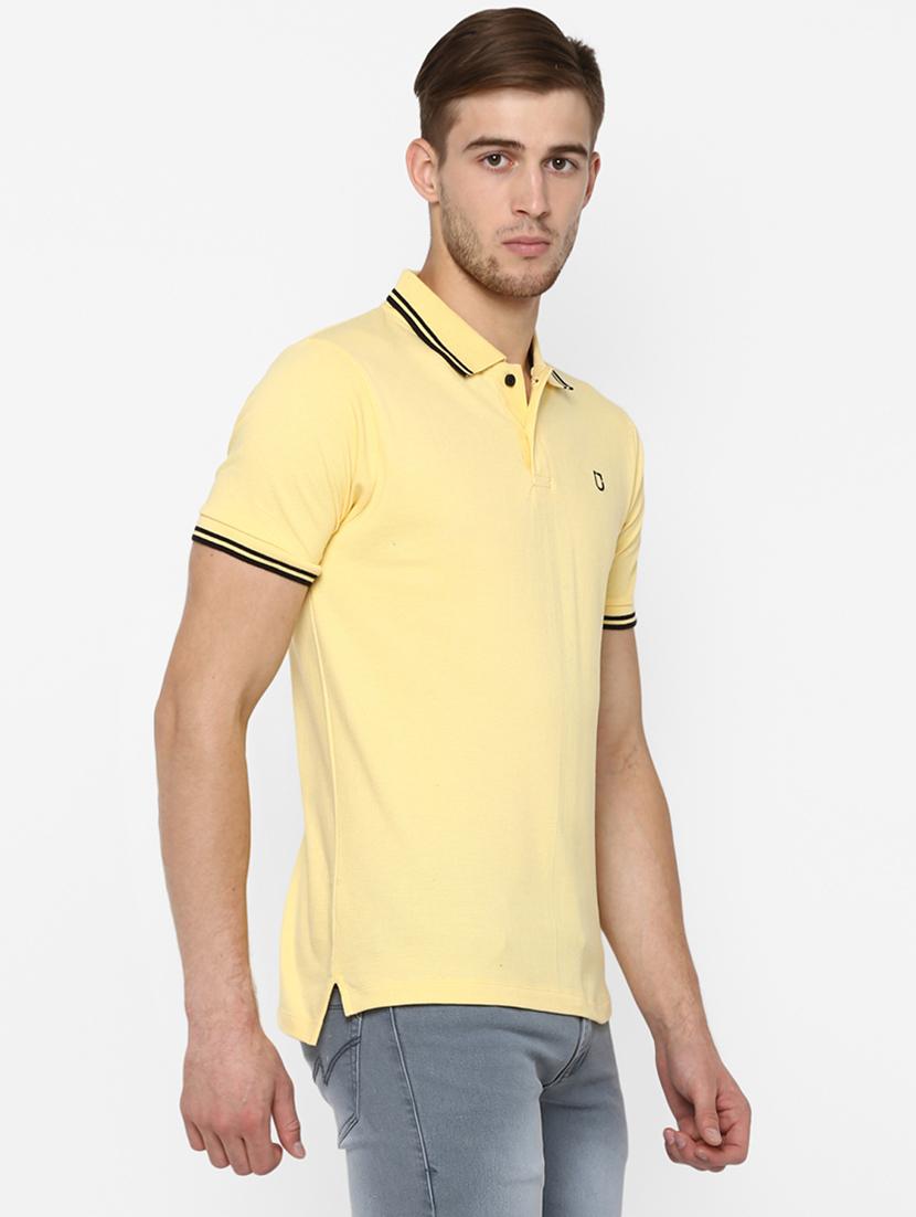 yellow solid polo t-shirt - 16689741 - Zoom Image - 2