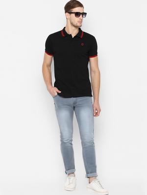 black solid polo t-shirt - 16689743 - Standard Image - 5