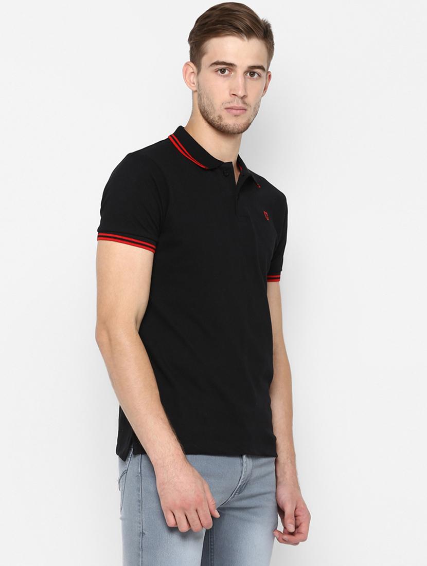 black solid polo t-shirt - 16689743 - Zoom Image - 2