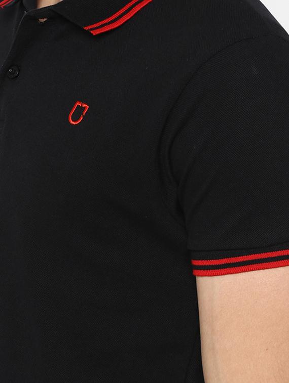 black solid polo t-shirt - 16689743 - Zoom Image - 4