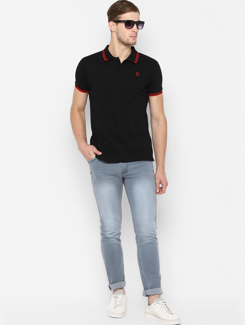 black solid polo t-shirt - 16689743 - Zoom Image - 5