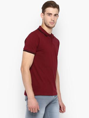 maroon solid polo t-shirt - 16689744 - Standard Image - 2