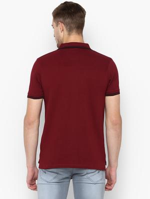 maroon solid polo t-shirt - 16689744 - Standard Image - 3