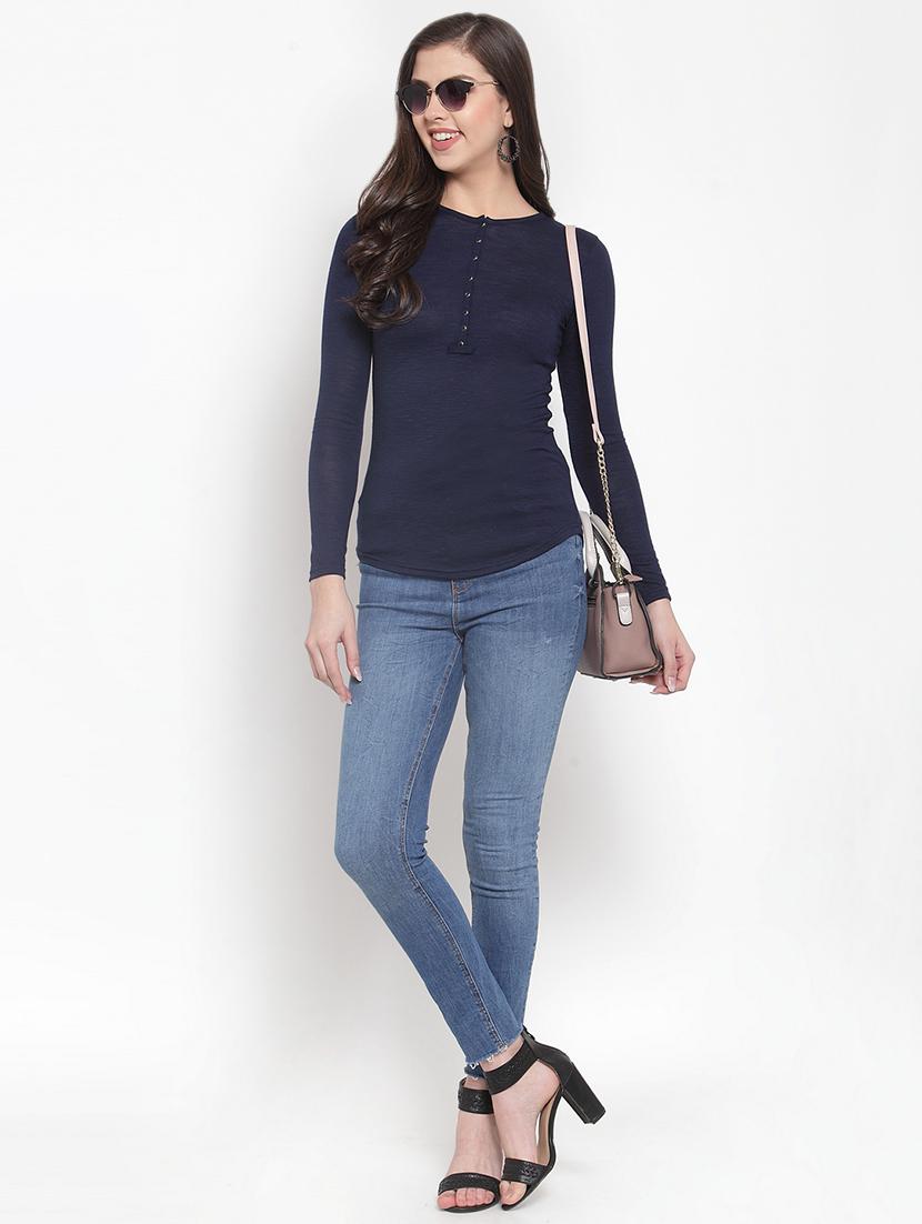long sleeved solid henley tee - 16689851 - Zoom Image - 4