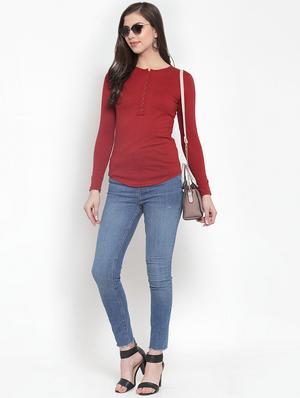 long sleeved solid henley tee - 16689852 - Standard Image - 4