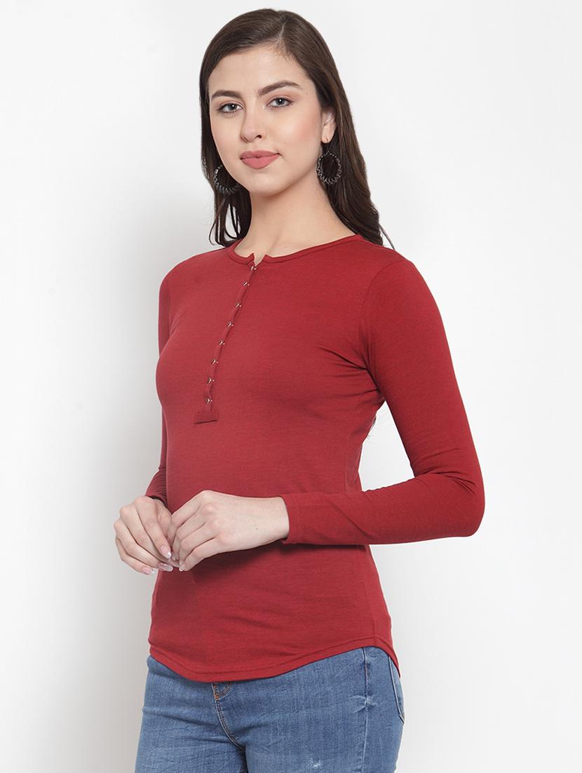 long sleeved solid henley tee - 16689852 - Zoom Image - 2