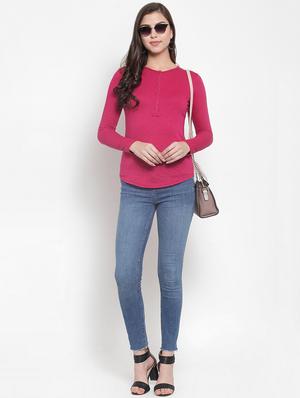 long sleeved solid henley tee - 16689853 - Standard Image - 4