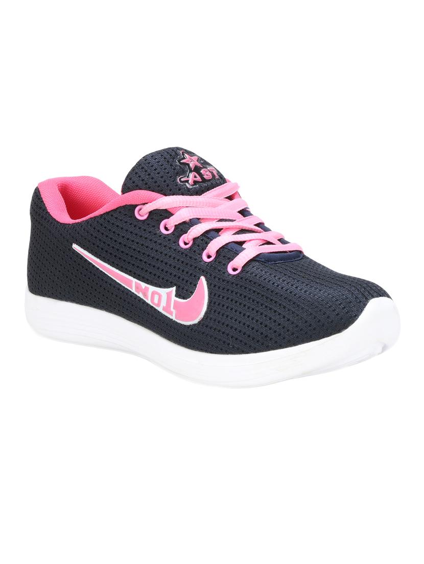 navy lace-up sports shoes - 16690750 - Zoom Image - 1