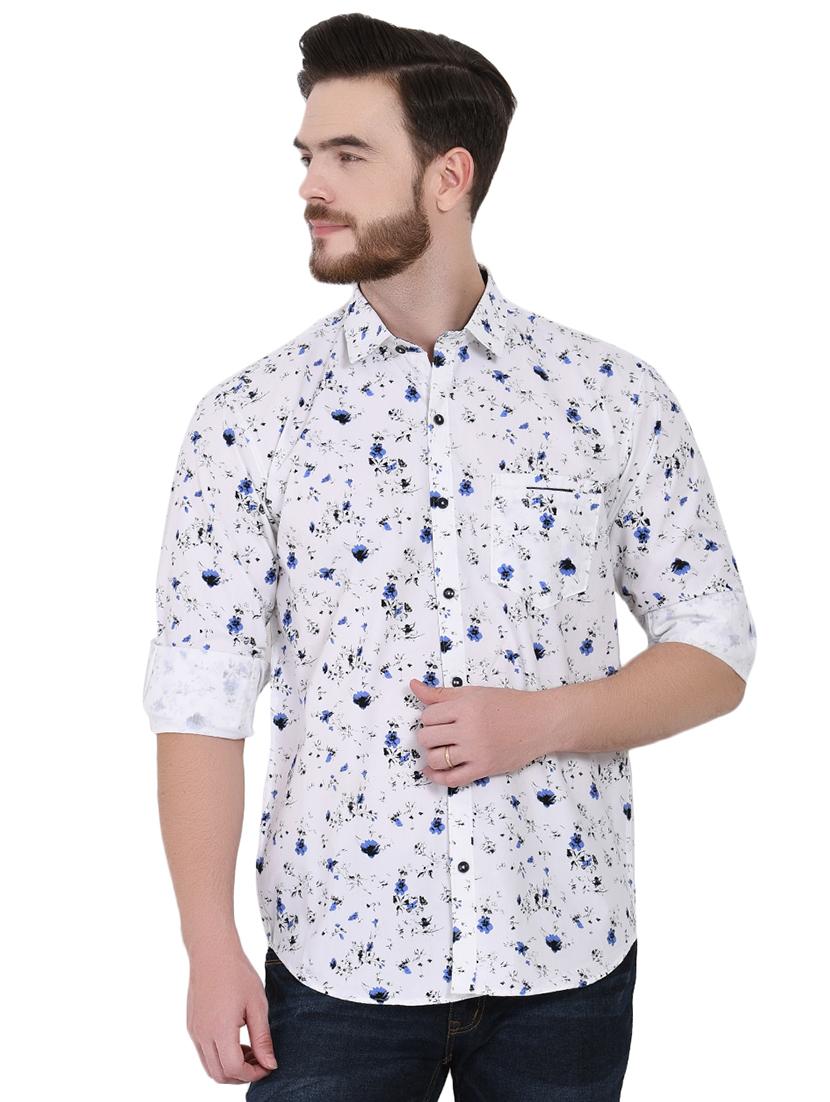 white floral printed casual shirt - 16690845 - Zoom Image - 1