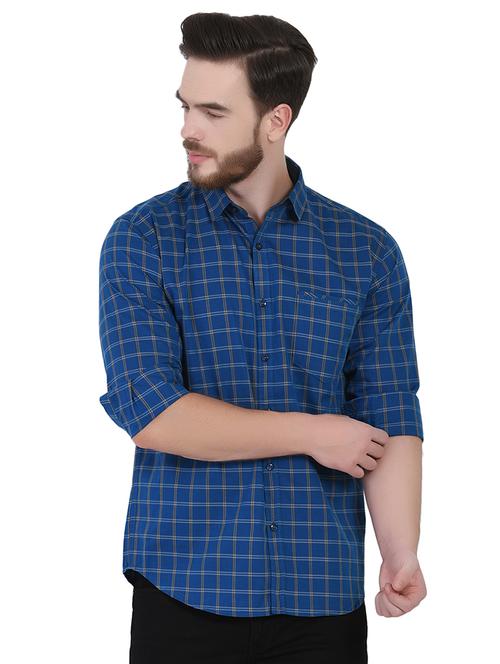 blue checkered casual shirt - 16690865 - Standard Image - 1