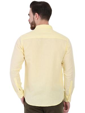 yellow linen casual shirt - 16690894 - Standard Image - 3