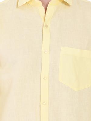 yellow linen casual shirt - 16690894 - Standard Image - 5