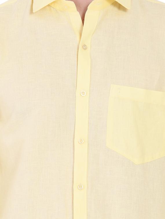 yellow linen casual shirt - 16690894 - Zoom Image - 5