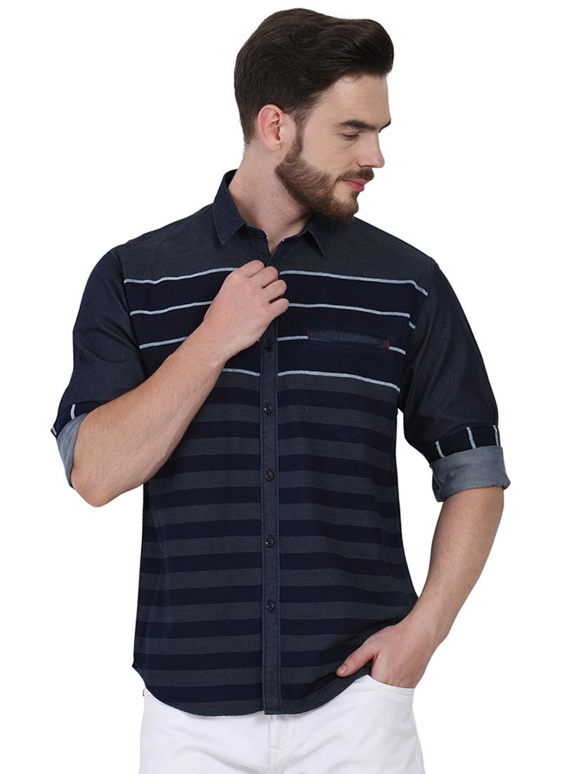 blue striped casual shirt - 16690898 - Zoom Image - 1