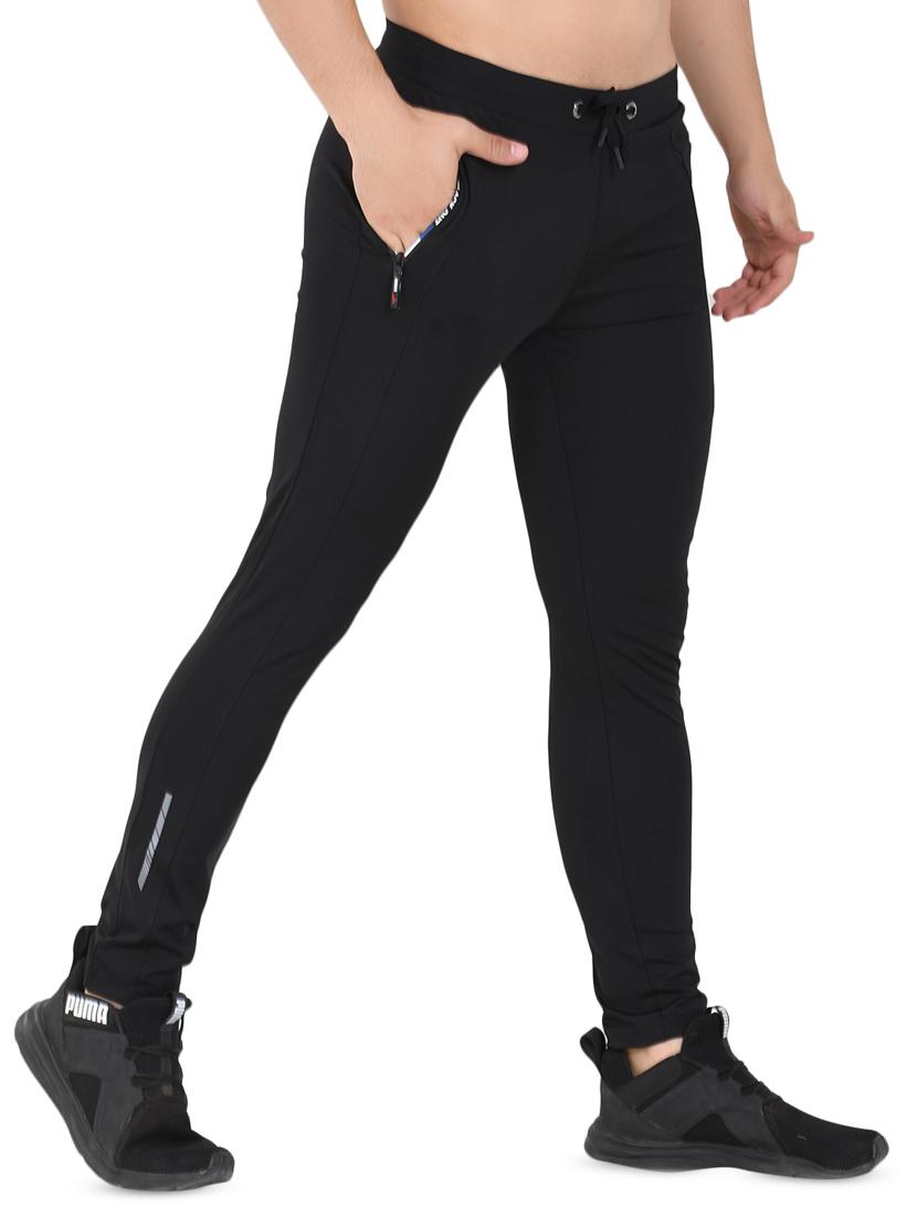 black solid ankle length track pant - 16690998 - Zoom Image - 2