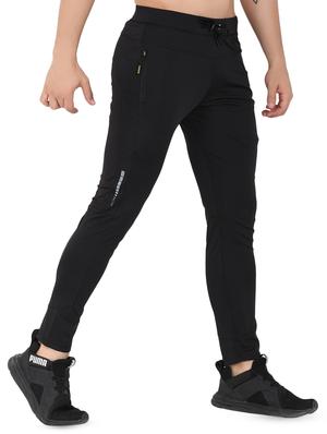 black solid ankle length track pant - 16691000 - Standard Image - 2