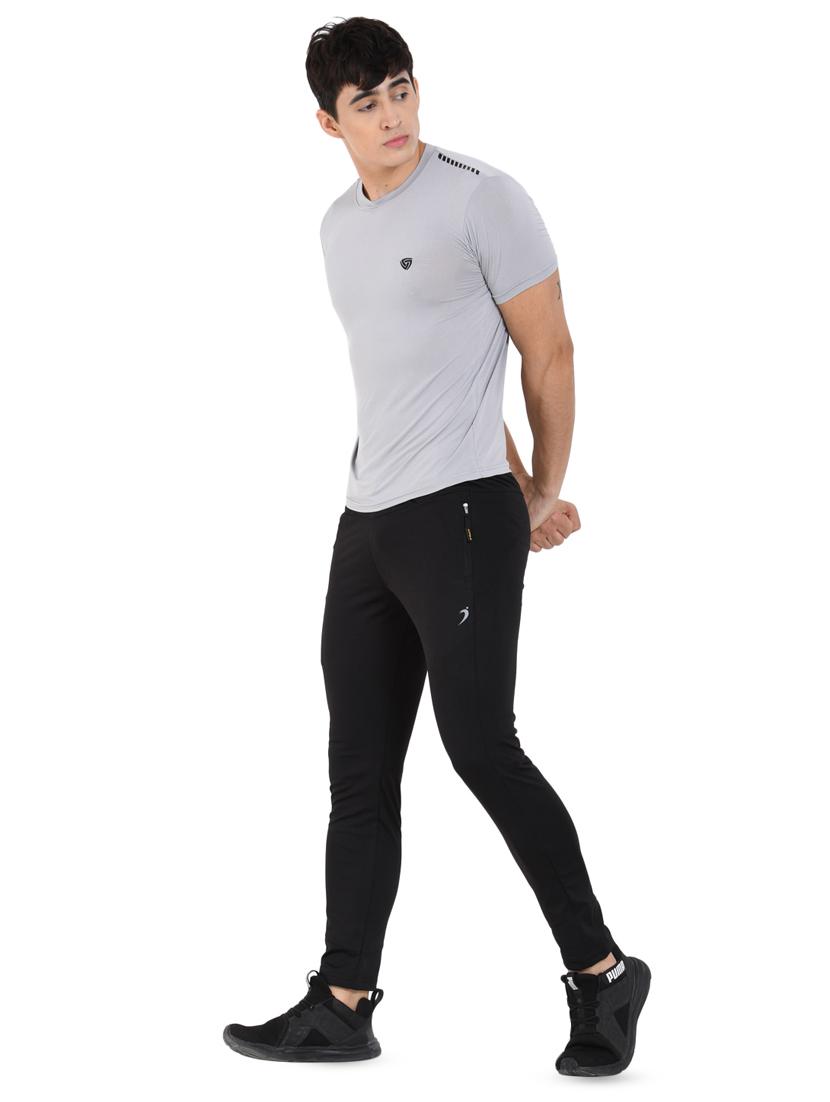black solid ankle length track pant - 16691000 - Zoom Image - 4