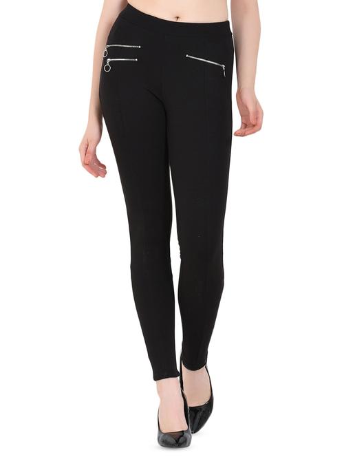 high rise zipper detail jeggings - 16691012 - Standard Image - 1