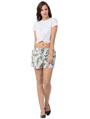 mid rise drawstring floral short - 16691056 - Standard Image - 4