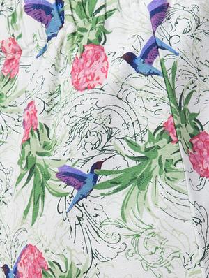 mid rise drawstring floral short - 16691056 - Standard Image - 5