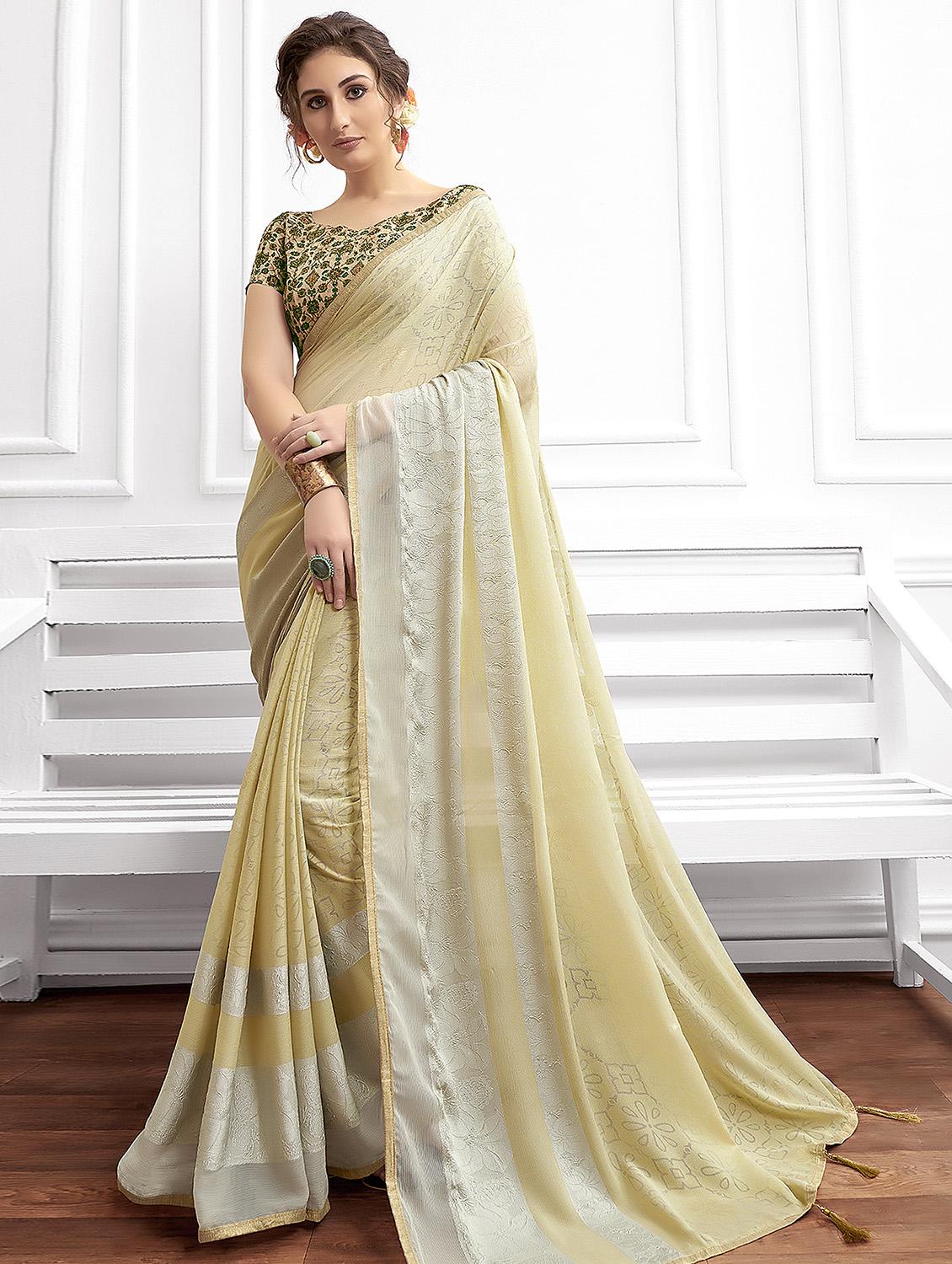 floral printed saree with blouse - 16691424 - Zoom Image - 1