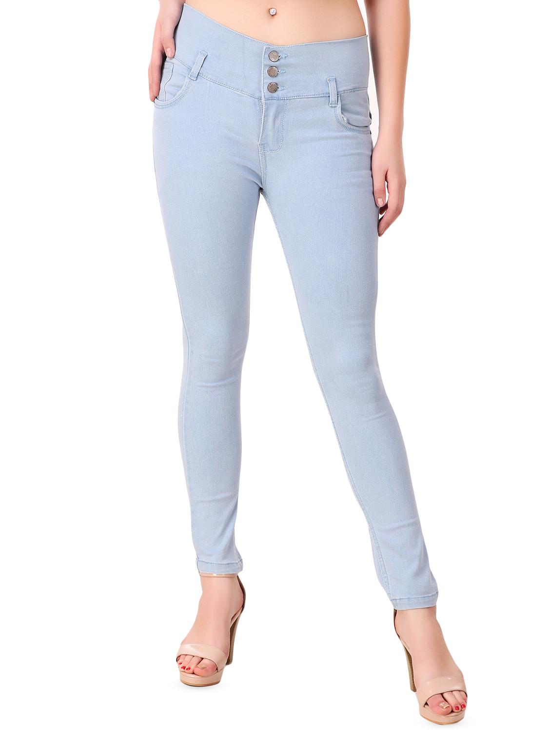 high rise button detail belted jeans - 16691467 - Zoom Image - 1