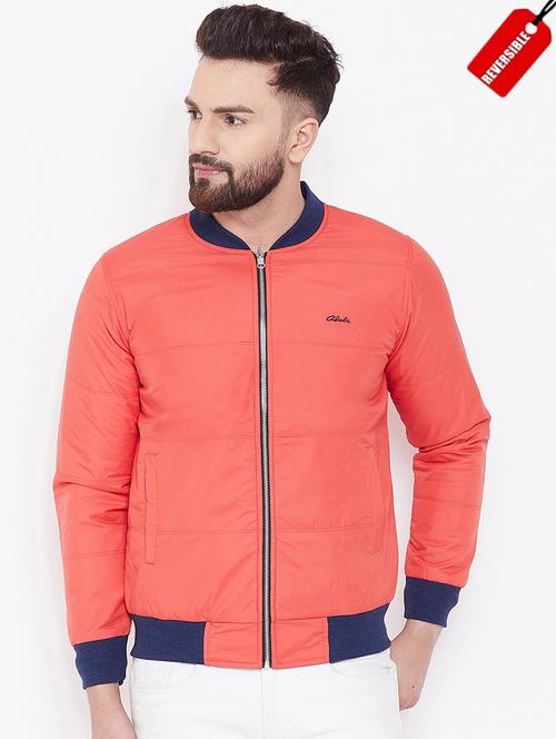 orange solid reversible quilted jacket - 16691484 - Standard Image - 1