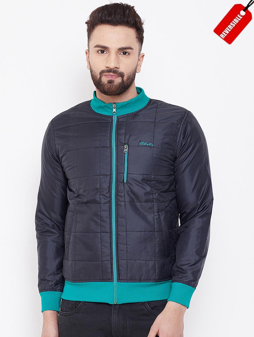 dark blue solid reversible quilted jacket - 16691486 - Zoom Image - 1