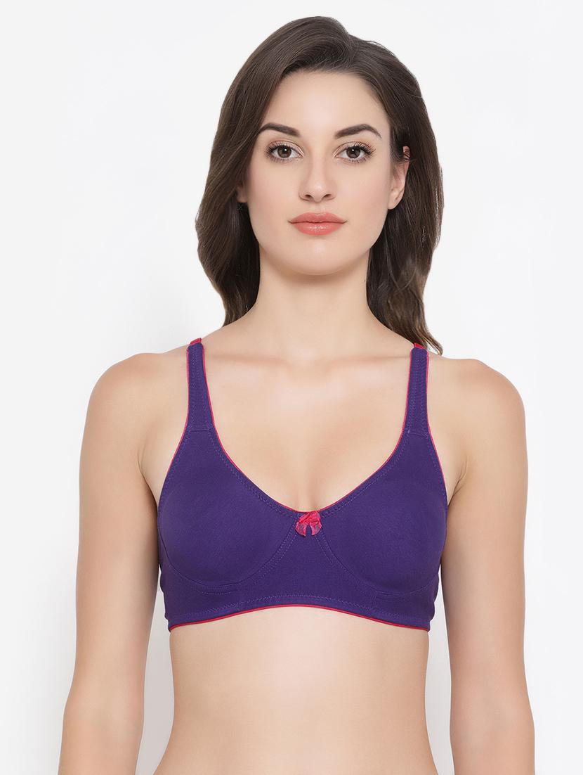 contrast bow patch solid bra - 16692718 - Zoom Image - 1