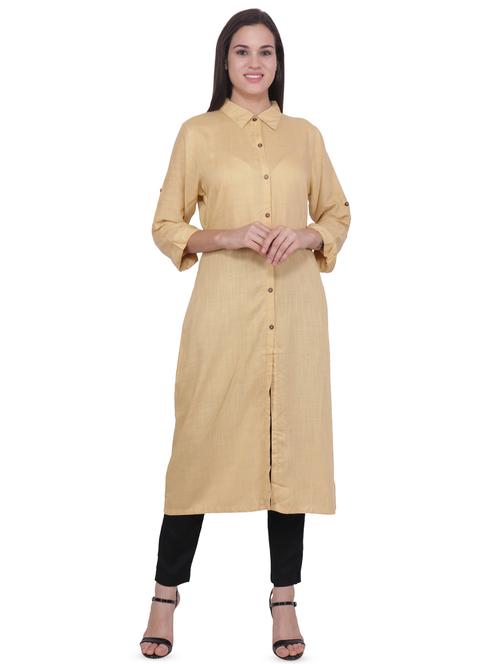 solid straight kurta - 16692765 - Standard Image - 1