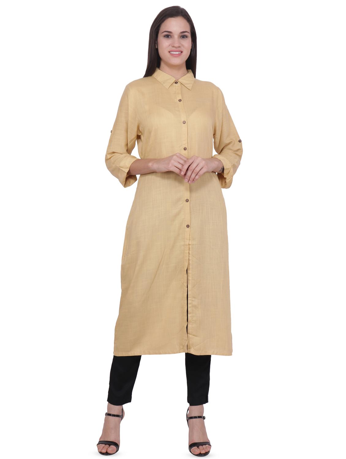 solid straight kurta - 16692765 - Zoom Image - 1