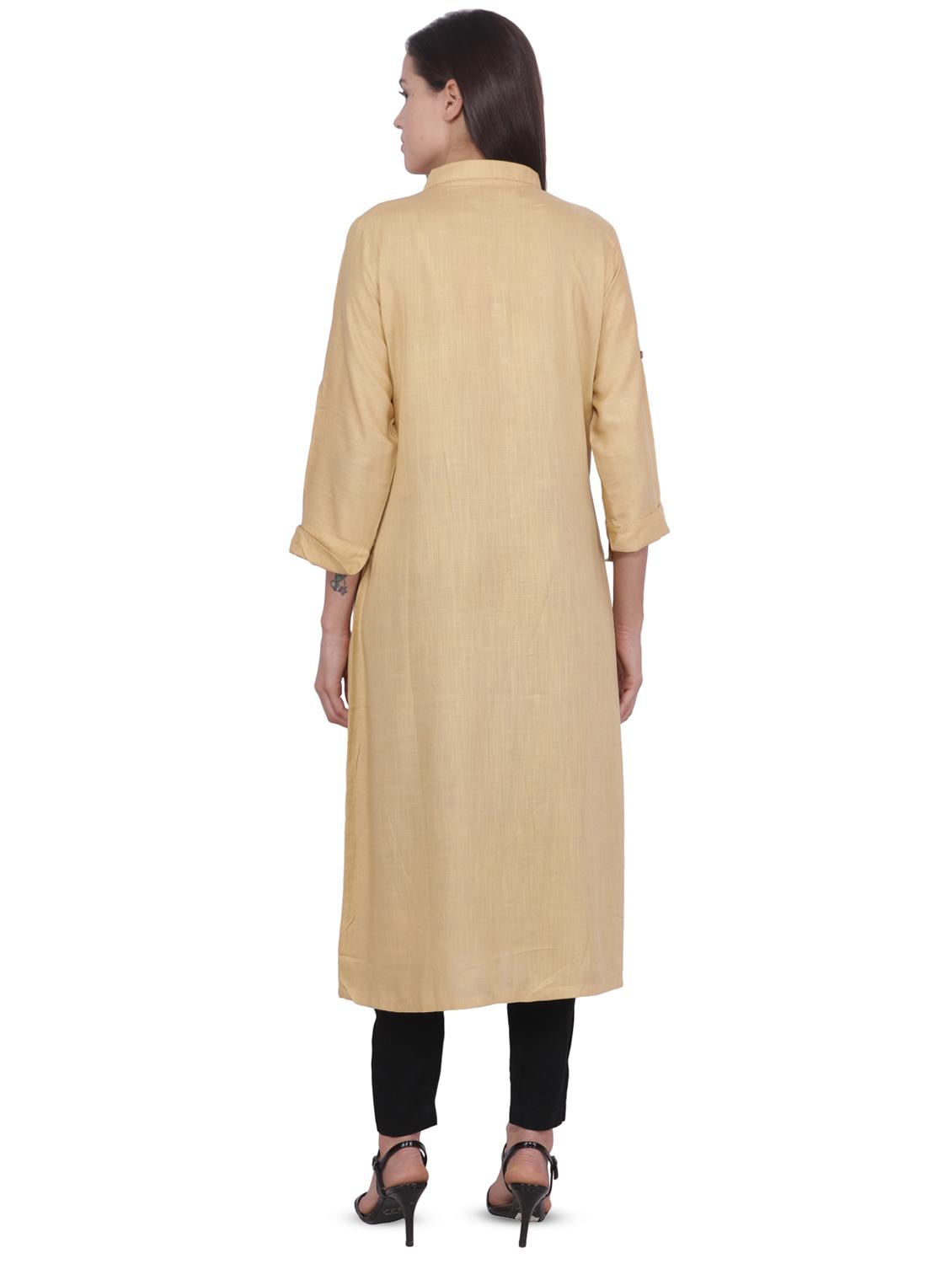 solid straight kurta - 16692765 - Zoom Image - 3
