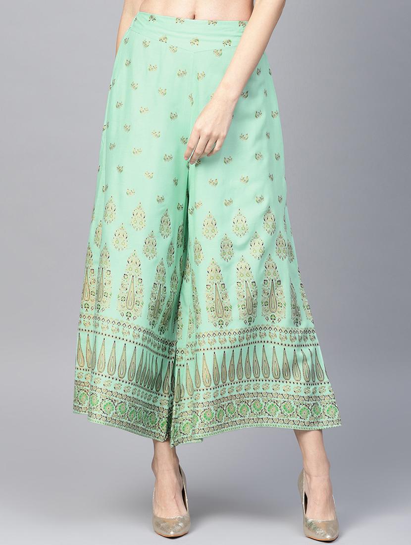 foil printed flared palazzo - 16692842 - Zoom Image - 1