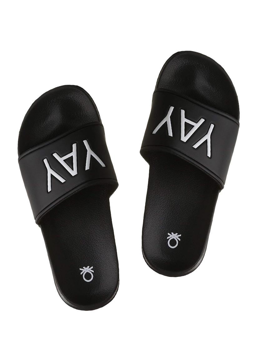 black slides flip flops - 16692995 - Zoom Image - 1