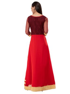 boat neck laced maxi dress - 16693218 - Standard Image - 3