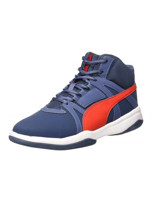 blue leather lace up sport shoes - 16693438 - Very Small Image - 1